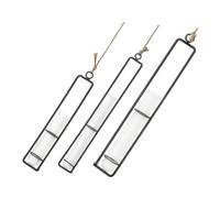 IMIKEYA 3Pièces Hanging Hydroponic Glass Planters with Iron Rack Space Saving Decorative Flower Vases for Home Wall Mounted Greenery Display