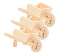 IMIKEYA 3pièces Mini-brouette Bois pour Maison De Poupée Jouet De Brouette Miniature Brouette De Chariot De Maison De Poupée