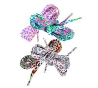 IMIKEYA 4 paires Lacets Réfléchissants Imprimés pour Chaussures de Sport de Colorées et Luminescentes pour Hommes et Femmes