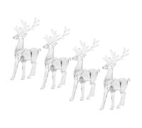 IMIKEYA 4 Pcs Ornements de Noël Renne Transparent en Acrylique Petit Figurine de Renne Miniature Statue d'animal pour Sapin de Noël Décoration de Fête de Centre de Table