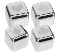 IMIKEYA 4 pièces Acier Inoxydable Réutilisables Glaçons pour Refroidissement Rapide Bord Lisse et Cadeau pour Amateurs de Whisky