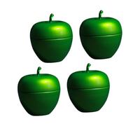 IMIKEYA 4 pièces Boîte à Thé Fer Style Art Mini Boîtes Portables Forme de Pomme Organisateur Hermétique et Résistant pour Thé Noir et Infusé Décoration de Cuisine et Bureau