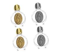 IMIKEYA 4 pièces Bouteilles Eau Bénite Verre Petites Bouteilles Rechargeables avec Gravure Métallique Flacons Scellés Portables pour Baptême et Prières