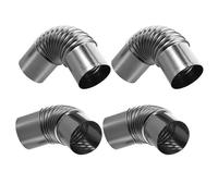 IMIKEYA 4 Pièces Coude Léger en Acier Inoxydable Argenté de Cheminée Résistant Chaleur et Adapté pour Poêle et Conduit de Cheminée et Poêles de Tente