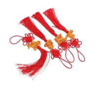 IMIKEYA 4 Pièces Décorations an Chinois Année Cheval Pendentifs Chinois Rouges Traditionnels Nœud Suspendus pour Fortune Succès et
