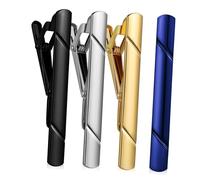 IMIKEYA 4 pièces Pinces à Cravate Cuivre Lot pour Hommes Accessoires de Costume Classiques pour Régulières Barres de Élégantes pour Mariage Affaires et Fête