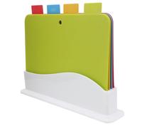 IMIKEYA 4 pièces Planche à Découper Carrée PP Antimoisissure pour Fruits Viandes et Légumes Ensemble de Ustensiles de Cuisine Multifonctionnels avec Support Réutilisable Couleur Aléatoire