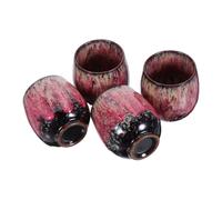 IMIKEYA 4 Pièces Set de Tasses à Thé Kung Fu Céramique Résistante Chaleur Design Ergonomique Facile à Service Porcelaine Sino pour Café Matcha et Thé