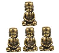 IMIKEYA 4 Pièces Statue de Bouddha Statue de en Laiton Bouddha Feng Shui Buddha Bouddhisme décor d'or décor Vintage Petite Sculpture de pour Table Miniature Ornements