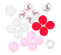 IMIKEYA 40 pièces Ballons Latex Colorés pour Fête Saint Valentin et Mariage Décoration Festive avec Ballons Cœur et Nacrés Ensemble de Rouge Rose Blanc et Rose Pailleté