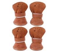 IMIKEYA 4pcs Bottes Chaudes pour Chiens et Chiots en Tissu et Peluche Antidérapantes, Design Simple et Décontracté, Promenades en Extérieur Plusieurs Styles