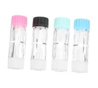 IMIKEYA 4pièces Boîte Lentilles Rgp Rigide Mini Étuis Lentilles Compact Voyage Portable Plastique Transparent Noir Vert Bleu Rose Rangement Cosmétique