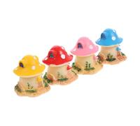 IMIKEYA 4pièces Décorations Champignons Miniatures Résine Figurines De Maisons Champignons Décoration De Jardin Bureau