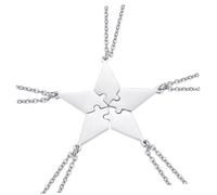 IMIKEYA 5 pièces Collier Amitié Puzzle Acier Inoxydable Étoile à Branches Ensemble Famille et Pendentif et de Lien Affectif