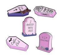 IMIKEYA 5 pièces Lot de Broches Gothiques Forme de Tombeau pour Femmes Épingles Élégantes pour Vêtement Accessoires Corsage Raffinés pour Occasions Spéciales