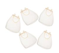 IMIKEYA 5 Pièces Pochette de Rangement Suspendue en Maille pour Cuisine, Pochette Respirante Réutilisable pour Légumes, Fruits, Oignons et Ail, Support Mural Gain de Place pour Petites