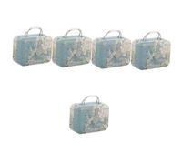 IMIKEYA 5 Pièces Valise Trousse de Toilette Femme Organisateur de Maquillage Petit fouetter Caisse de Rangement Boã®Tes de Stockage Faux Cils Coffret à Bijoux rétro Sacs de fête Le Fer