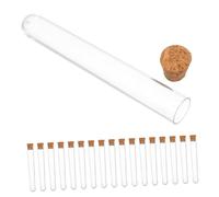 IMIKEYA 50 pièces Lot de Tubes à Essai Plastique avec Bouchons Liège et Étanches pour Expériences Scientifiques Croissance des Plantes Stockage de Bonbons et Bricolage
