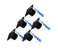 IMIKEYA 5pièces Mini Décoration De Bouteille De Vin Forme De Chapeau De Docteur avec Pompons Accessoire Festif pour Célébration De Diplôme Bleu