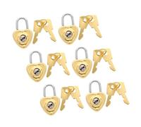 IMIKEYA 6 Ensembles Mini Cadenas Forme Cœur avec Clé Petit Cadenas Journal Intime Portable et Robuste pour Boîte Sac et Carnet Lot de Doré Amour et Sécurité Polyvalente