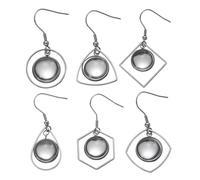 IMIKEYA 6 paires Supports Boucle Oreille Métal Acier Inoxydable pour Bijoux DIY avec Patchs Verre Base Solide pour Création Personnalisée Femme