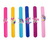 IMIKEYA 6 Pièces Bracelets Slap Licorne Colorés Silicone Éclatants pour Fête Activités et Amusants