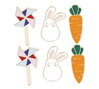 IMIKEYA 6 pièces Broche Lapin Cartoon avec Carotte et Moulin à Vent Accessoires et Décoratifs pour Vêtements Sacs Chapeaux Adaptés Aux Événements et Tenues Élégantes