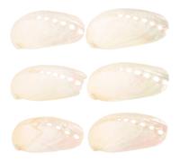 IMIKEYA 6 Pièces Coquilles D'ormeau Perlées Beige 4-6 Cm Décor Naturel Style Plage pour Cérémonie Mariage et Décoration Maison