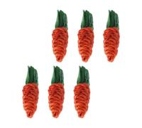 IMIKEYA 6 Pièces Mâcher de Carotte pour Petits Animaux comme Chinchillas et Lapins, Corde en Coton Rouge pour Soin des Molaires et Jeu de Mastication