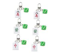 IMIKEYA 6 pièces Mahjong Keychains Set Portable Creative Chinese Lucky Key Pendant for Backpack Car Key Decoration Collectible Gift