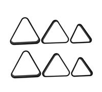 IMIKEYA 6 Pièces Support de Billard en Plastique Noir Compact pour Boules de Billard, Triangle de Positionnement Multi-Tailles Portable, Accessoire pour Divertissement Familial à Domicile