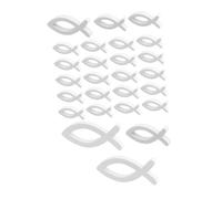 IMIKEYA 66 Pièces Décoration Poisson Blanc pour Centre de Table Baptême et Cadeau Noël Ornement Suspendu et Artisanal pour Décoration Maison et Fête