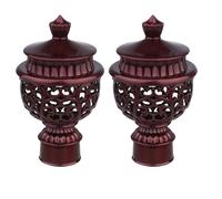 IMIKEYA 6pcs Embouts Décoratifs pour Tringles à Rideaux Rouges en Plastique, Butée D'extrémité Rétro et Élégante, Accessoires pour Tringles à Rideaux Salon ou Chambre