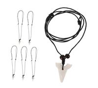 IMIKEYA 6pièces Collier Dent De Requin Résine Pendentif Hawaïen Décontracté Pour Homme Chaîne Réglable Accessoire Thème Plage