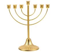 IMIKEYA 7 Branches Bougeoir Métal Doré Multi-Têtes Ornement De Table pour Hanoukka Décoration Vintage Juive pour Maison Et Fête
