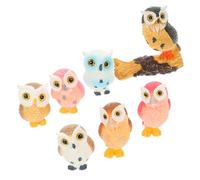 IMIKEYA 7 Pièces Figurine de Hibou Micro Paysage effarouchement des Oiseaux Maison du Hibou Figurines de Chouette Miniatures Décoration Micro-Paysage d'animaux Figurine de Hibou de Patio