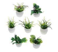 IMIKEYA 7 Pièces Maison de poupée Plante en Pot Bonsai Artificiel Decoration Interieur Mini Fausses Plantes Mini-Pots Accessoires pour Mini-Maison Ornement de Bureau Vif Plastique Green