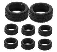 IMIKEYA 8 Pièces Accessoires de modèle de Voiture Protecteur de Voiture Remplaçants Fournitures de Voiture Roue de Voiture Pneu Caoutchouc Black