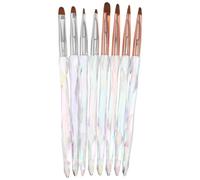 IMIKEYA 8 Pièces Pinceaux pour Manucure à Pointe Ronde, pour Travail de Détail Précis, Matériaux Plastiques et Aluminium, Réduisent la Fatigue des Mains, Adaptés au Salon et Manucure DIY