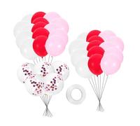 IMIKEYA 80 pièces Ballons de Fête de Saint Valentin Décoration Romantique pour Mariages et Fiançailles Réutilisables Latex Rouges Roses Blancs Roses Pailletés