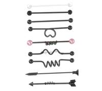 IMIKEYA 9 pièces Boucles Doreilles Femme Inoxydable Set Piercing Oreille Longues Tiges Industrielles Élégantes Unisexes