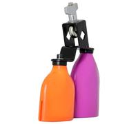 IMIKEYA Accessoire Batterie Cloche à Vache Bicolore Pourpre et Orange Sons Haut et Bas en Métal et Plastique pour Garçon et Filles