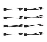 IMIKEYA Adaptateur Répartiteur Poe Passif 8 Pièces Ligne Poe pour Caméra de Sécurité 12V Kit Module d'alimentation Câble Séparateur Compact Noir pour Vidéosurveillance