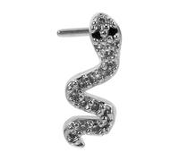 IMIKEYA Anneau de Nez Serpent en Acier Inoxydable Pierre Zirconium Incrustée Piercing Septum Discret et Élégant Bijou de Nez Original pour Femmes et Filles Faux Piercing au Nombril