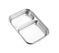 IMIKEYA Assiette Acier Inoxydable Compartimentée à Deux Cases