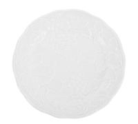 IMIKEYA Assiette Céramique Blanche Vintage Plateau Décoratif Embossé Style Français pour Desserts Fruits Apéritifs et Présentation de Mariage