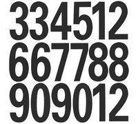 IMIKEYA Autocollants de Numéros de Boîte aux Lettres Réfléchissants Noirs en Pvc et Pet, 4 Feuilles Imperméables Découpe Précise, pour Usage Extérieur sur Panneaux et Poubelles