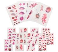 IMIKEYA Autocollants de Tatouage Temporaire Cicatrices et Contusions Halloween 16 Feuilles Réalistes Kit Maquillage Zombie pour Cosplay Fête Visage Corps