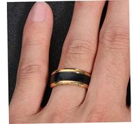 IMIKEYA Bague Ronde Acier Inoxydable Décolorée Chaleur De Chic Et Élégante Cadeau Anniversaire Pour Femme Et Homme