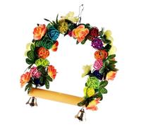 IMIKEYA Balançoire Créative en Bois pour Oiseaux, Support Debout en Métal et Tissu, Divertissement pour Perruches et Perroquets